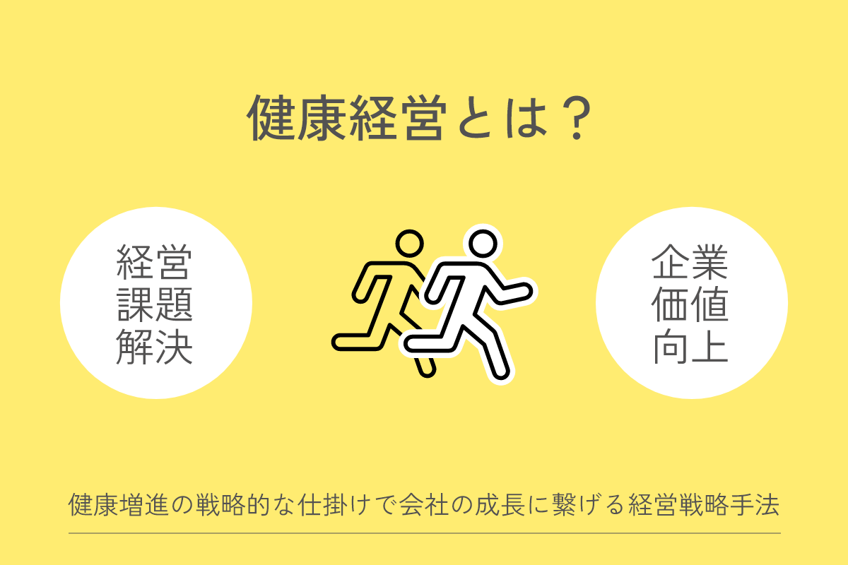 健康経営とは？ 経営課題解決 企業価値向上 健康増進の戦略的な仕掛けで会社の成長に繋げる経営戦略手法